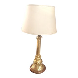 Vintage Murano Gold Twist Table Lamp For Sale