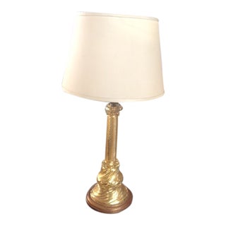 Vintage Murano Gold Twist Table Lamp For Sale