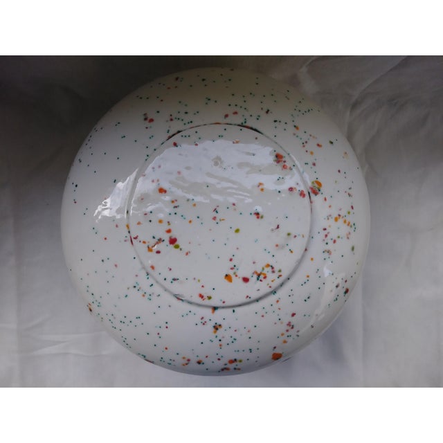 Mid 20th Century Vintage White Speckled Decorative Bowl or Planter For Sale - Image 5 of 6