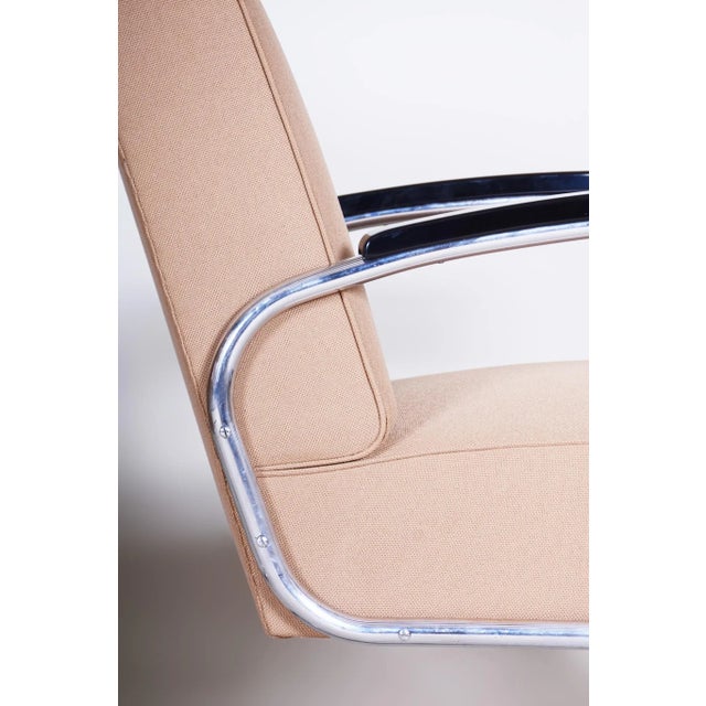 Wood Set of Bauhaus Armchairs in Beech & Chrome attributed to Mücke-Melder, 1930s For Sale - Image 7 of 13