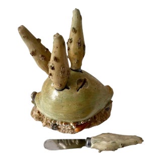 French Cheese Spreader in the Shape of a Shell with Four Knives For Sale