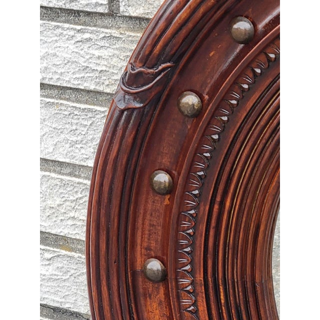 1940s American Federal Eagle Hand Carved Mahogany Wall Mirror Large For Sale - Image 9 of 15