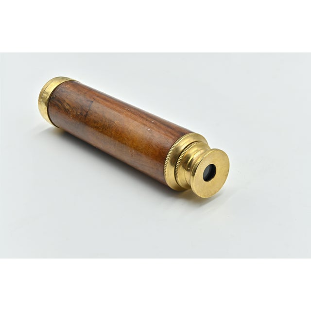 Vintage Bronze & Wood Telescope, Early 20th-Century For Sale - Image 3 of 6