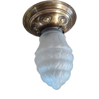 Art Nouveau Brass Ceiling Lamp, 1890s For Sale