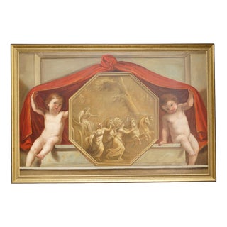 Classical Putti Revealing the Chariot of Apol, 1860, Oil Painting For Sale