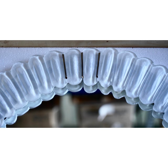 2000 - 2009 Mid-Century Italian Murano Art Glass and Chrome Wall Mirror, 2000s For Sale - Image 5 of 10