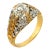 Vintage 1.37 Carat Diamond 18k Two Tone Gold Engagement Ring, Size 4.75 For Sale