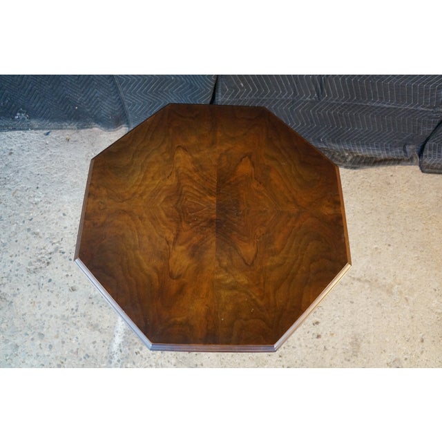 Antique Jacobean Style Walnut Burl Octagonal Parlor Side Accent Table For Sale - Image 6 of 15