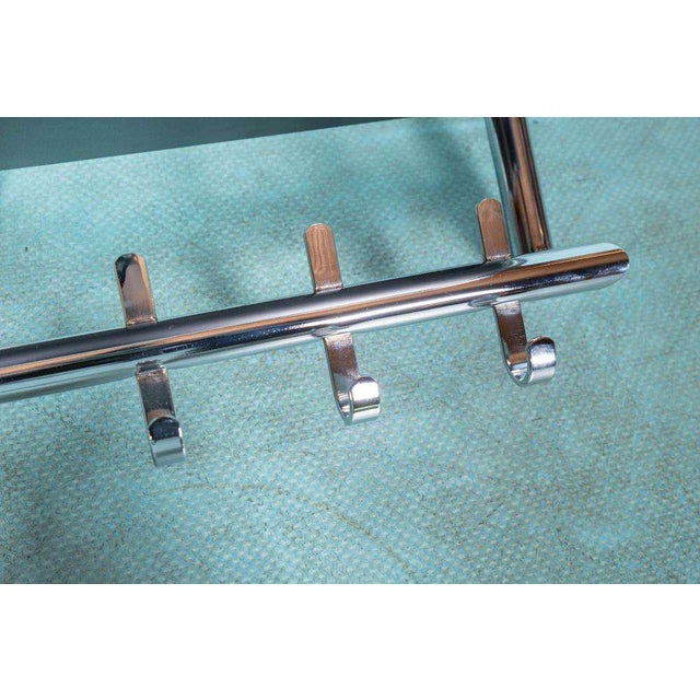 Black Minimalist Coat Rack with Tubular Chrome Frame, 1980s For Sale - Image 8 of 12