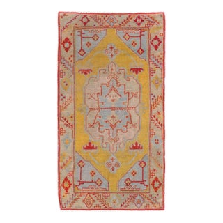 Galerie Shabab Collection Mid-20th Century Turkish Oushak Throw Rug For Sale
