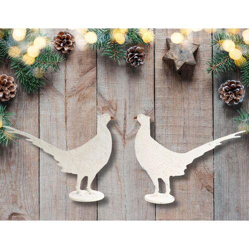 Farmhouse English Salvaged Metal Pheasant Figures, a Pair For Sale - Image 3 of 3