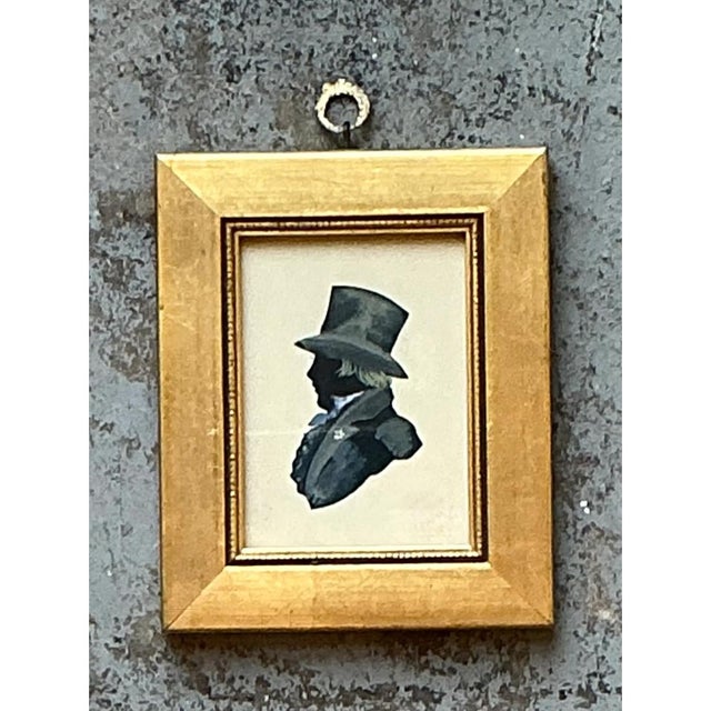 Vintage Silhouette Portrait in Gilt Frame For Sale - Image 4 of 12