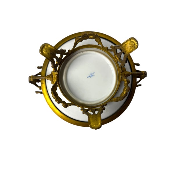 Art Nouveau Sevres Porcelain & Champlevé Enamel Centerpiece For Sale - Image 4 of 5