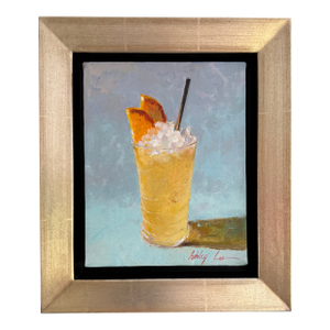 "Orange Cooler" by Jamie Lisa, Oil Painting on Canvas, Framed