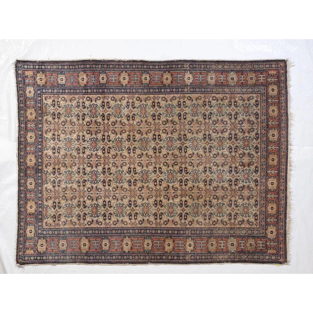 1900's Antique Senneh , 3'8" X 4'10" For Sale - Image 9 of 9