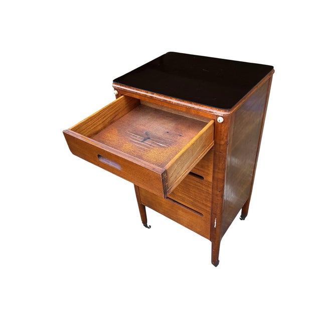 Wood Vintage Medical Utility Cabinet Art Deco Mid-20th Century For Sale - Image 7 of 10