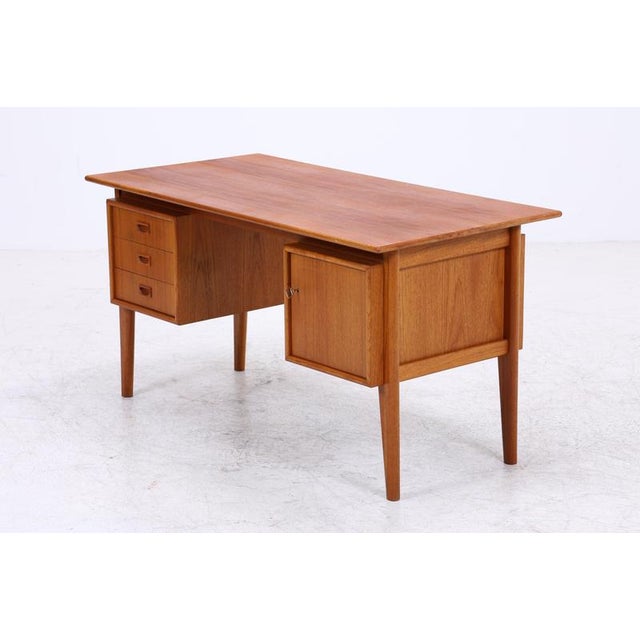 Mid-Century Teak Desk with 3 Drawers For Sale - Image 17 of 18