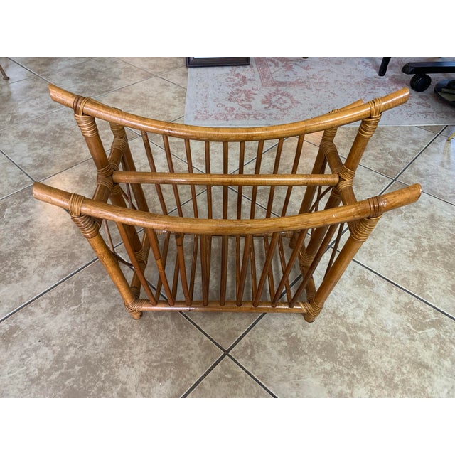 Mid 20th Century Bent Bamboo C&k Importers Magazine Rack For Sale - Image 4 of 7