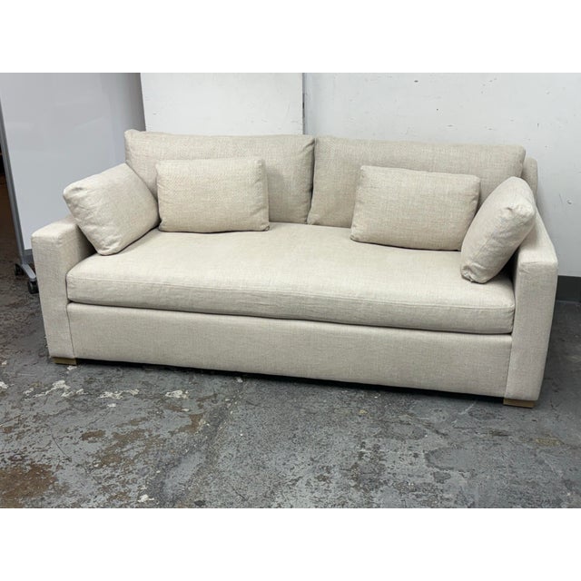 Design Plus Gallery presents a Belgian Track Arm Bench Seat Sofa from Restoration Hardware. A European-inspired take on...