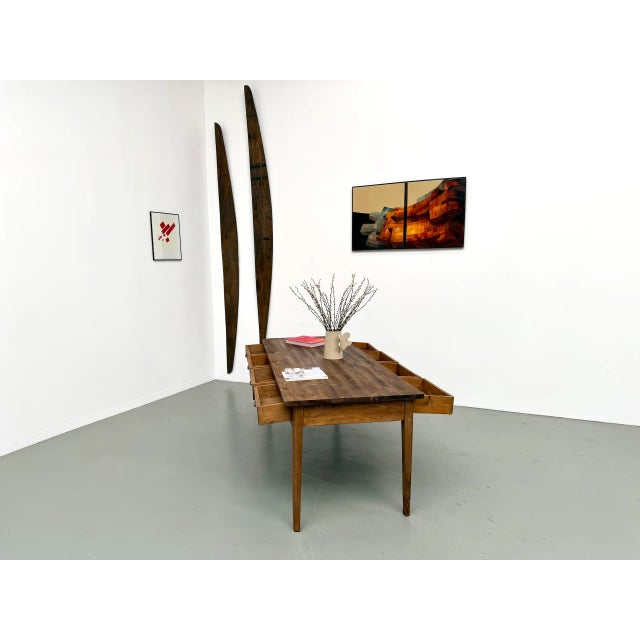 School Table with 8 Drawers, 1950s For Sale - Image 11 of 18