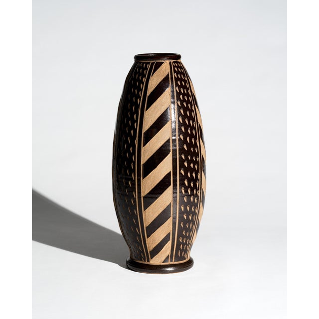 Sgraffito Relief Ceramic Floor Vase by Anton Piesche & Reif, 1960s For Sale - Image 3 of 8