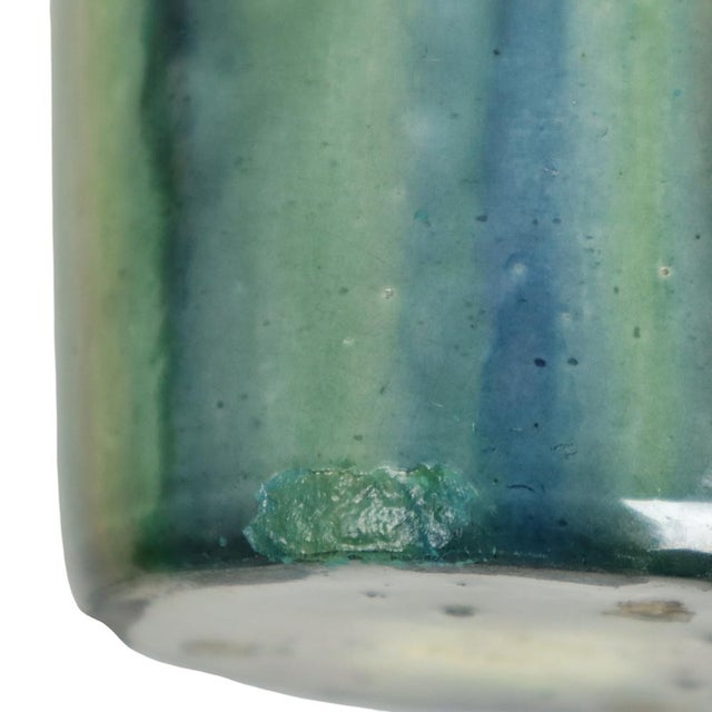Antique Art Nouveau Flemish Blue Earthenware Vases, 1890s, Set of 2 For Sale - Image 10 of 18