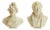 Giuseppe Benassai, Sculpture Busts, 1884, Alabaster, Set of 2 For Sale