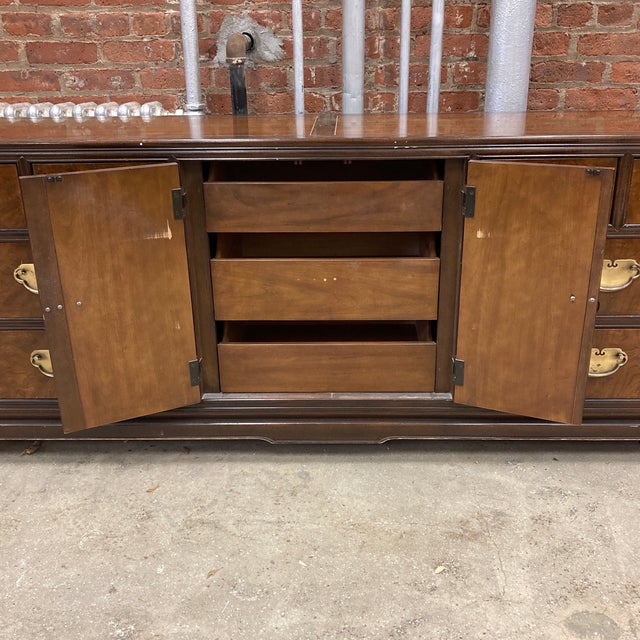 Brown 1970s Drexel Low Dresser For Sale - Image 8 of 12