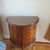 1920s Demi-Lune Commode, Marquetry, Two Doors, Two Shelves, Glass Top For Sale - Image 4 of 12
