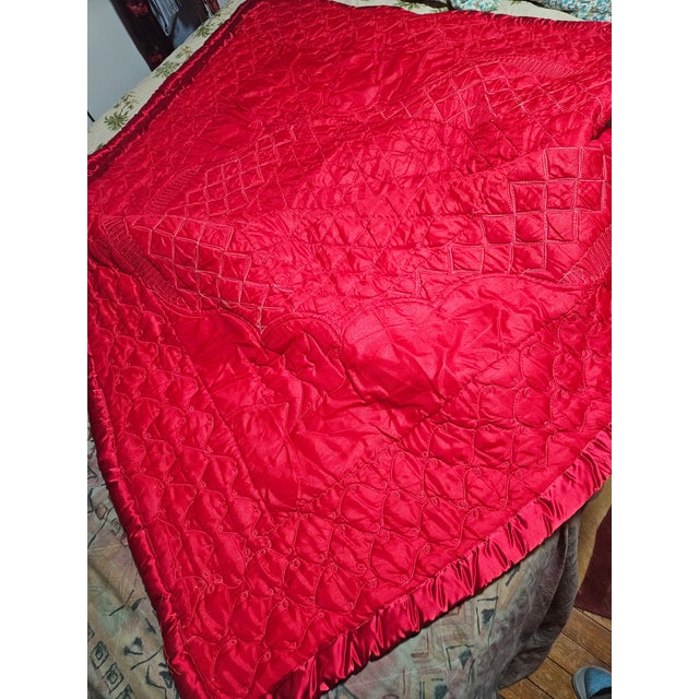 Vintage Chinese Wedding Quilt For Sale In Washington DC - Image 6 of 7