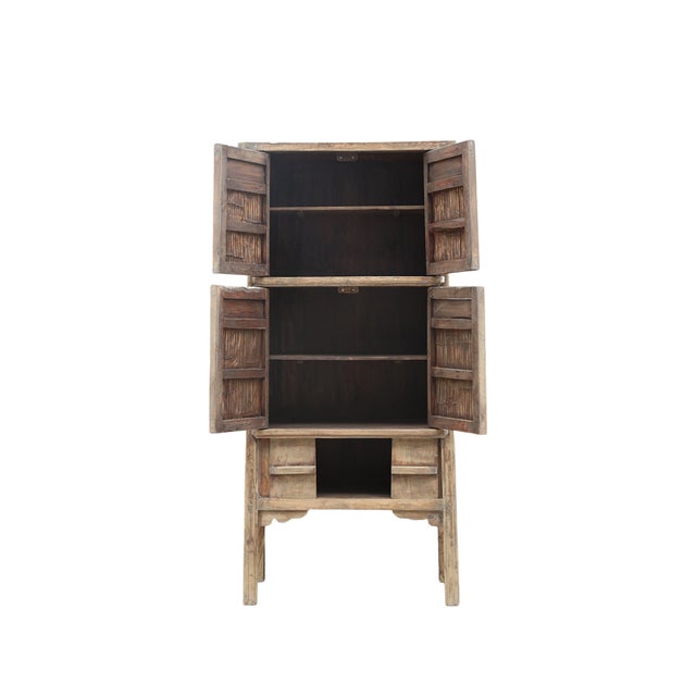 Antique Chinese Pine and Bamboo “Kitchen” Armoire For Sale - Image 4 of 4