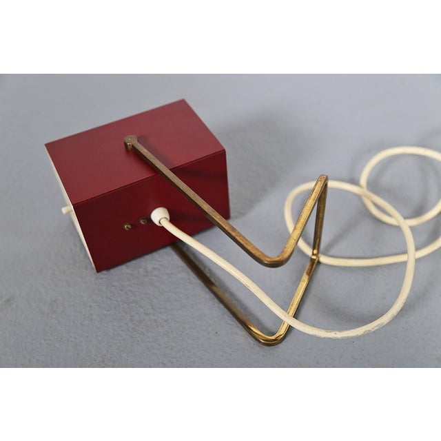 Metal Wine Red Model 45097 Cube Table Light from Kaiser Leuchten For Sale - Image 7 of 16