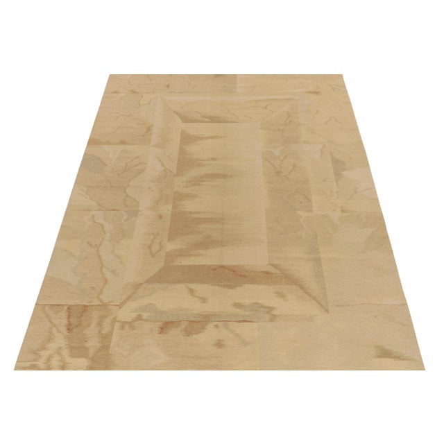 Art Deco 1950s Vintage Art Deco Kilim Rug in Beige, Brown, Grey & Blue by Rug & Kilim For Sale - Image 3 of 7