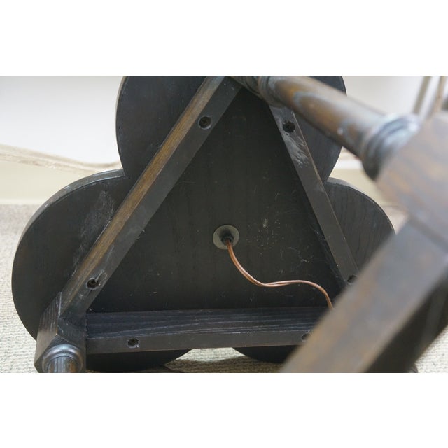 1950s Frederick Cooper Mid Century Oak Clover Table Floor Lamp Stand 42" For Sale - Image 14 of 16