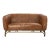Vincent Industrial Modern Love Seat - Light Brown Leather For Sale