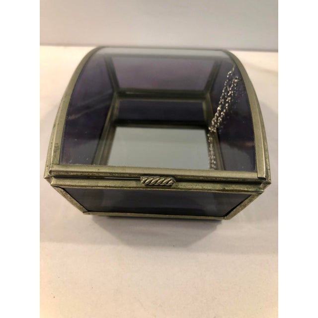 Mid-Century Modern Mexican Purple Decorative Box With Mirrored Insert For Sale - Image 3 of 7