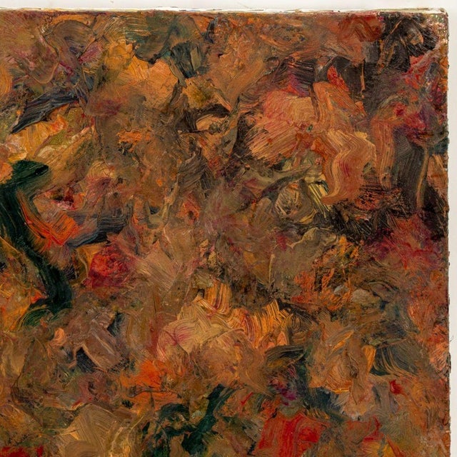 Andy Miller (American, b. 1950), Abstract Composition, Oil on Canvas, impasto details, brown and green with reddish hues,...