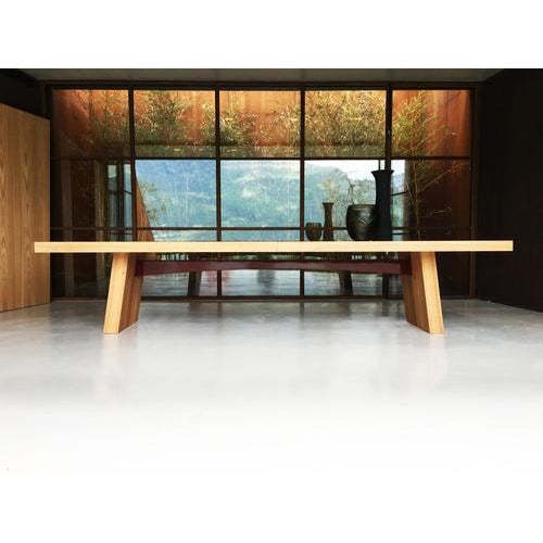 Contemporary Wa 380 Matt Elm and Glossy Red Beam Dining Rectangular Table by Casa Casati For Sale - Image 3 of 10