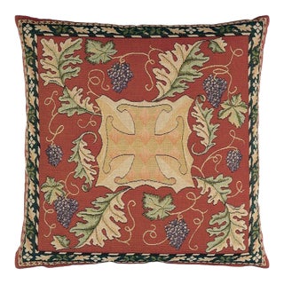 Oakleaves & Vine Tapestry Cushion With Feather Filler - 46x46cm (18"x18") For Sale