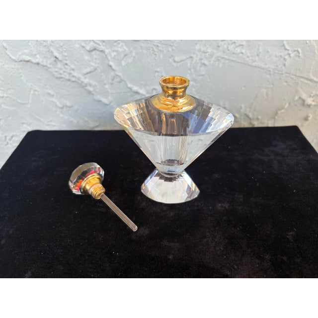 Vintage Lead Crystal Perfume Bottles – Faceted Glam Décor, Set of 2 For Sale - Image 12 of 12