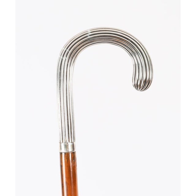 Metal Antique Continental Silver Walking Stick Cane, 1890s For Sale - Image 7 of 9