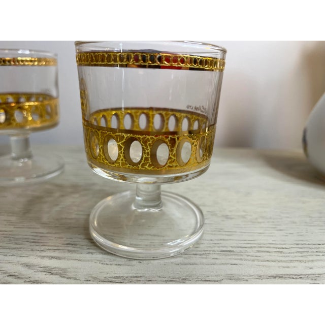 Gold 1960s Culver Antigua 22k Gold Mid-Century Cordial Glasses- Set of 6 For Sale - Image 8 of 8