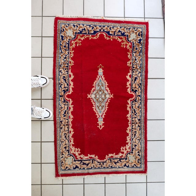 1950s, Vintage 1950s Persian Kerman Rug 2' X 4' For Sale - Image 11 of 11