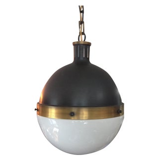 Antique Bronze & Brass 2 Bulb Pendant For Sale