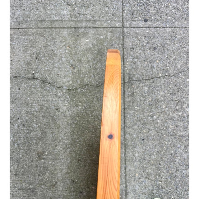 A beautiful large oval wall mirror in solid pine. Made in Sweden 1960s. A decorative object that pairs well with many...