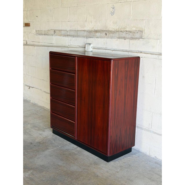 Mid-Century Modern Brouer Gentleman Chest Rosewood Dresser Storage Denmark Mid-Century Modern 1970s For Sale - Image 3 of 10