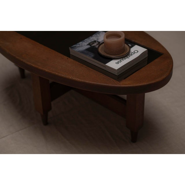 French Brutalist Coffee Table by Guillerme & Chambron, 1960s For Sale - Image 6 of 12