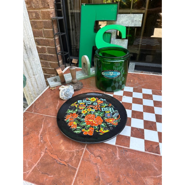 Ceramic 1970s Greek Key Asian Ceramic Decorative Plate For Sale - Image 7 of 8