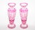 An elegant and highly decorative pair of Val Saint Lambert glass vases, made in Belgium during the mid-to-late 20th...