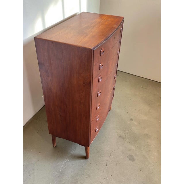 Vintage Danish Teak Curved Chest of Drawers, 1960s For Sale - Image 6 of 7